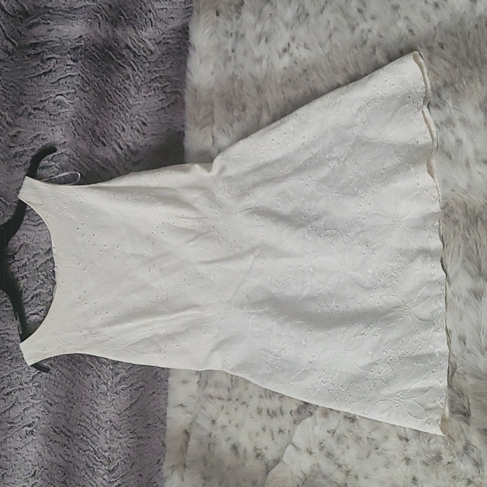 White floral linen/rayon dress
